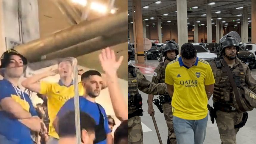 Vídeo: Torcedor do Boca é preso após fazer gestos racistas no Mineirão