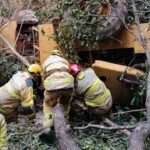 Retroescavadeira despenca de...