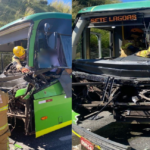 Acidente entre ônibus...