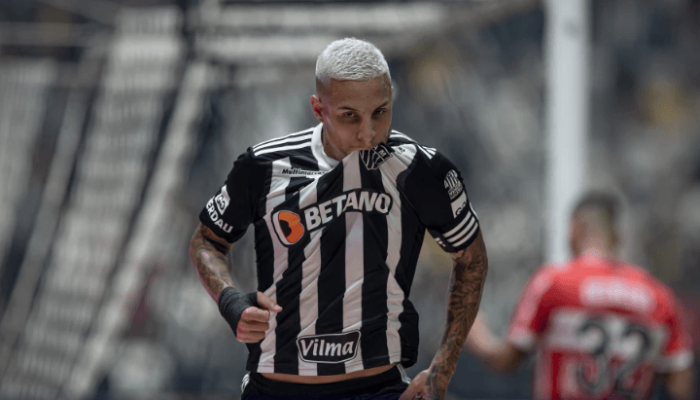 Arana comemora gol no duelo do Atlético contra o CRB, pela Copa do Brasil/Foto: Pedro Souza/Atlético