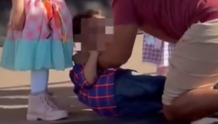 VÍDEO: homem agride criança de 4 anos durante festa junina escolar