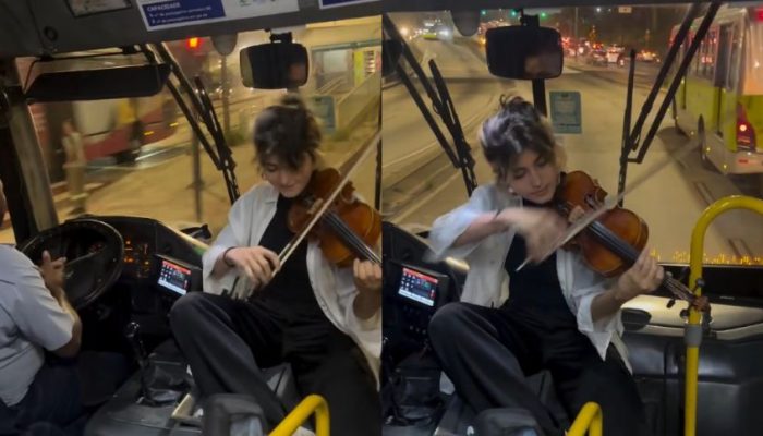 Estudante toca violino em ônibus de BH e motorista aplaude » BH 24 Horas