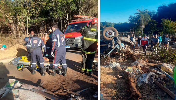 Acidente aconteceu na estrada que dá acesso entre o Núcleo João Pinheiro e Funilândia / Foto: reprodução redes sociais