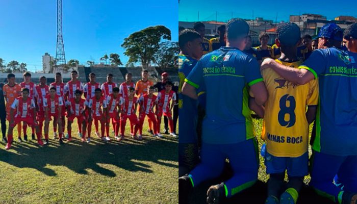 Equipes de base do Democrata de Sete Lagoas e Minas Boca Arena TM jogaram no fim de semana. Foto: Instagram @democratanabase e @escoladefutebolarenatm.